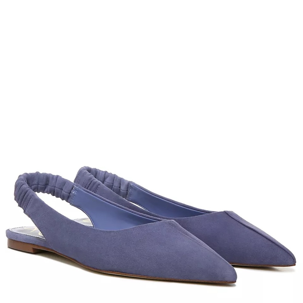 Anthropologie Periwinkle Pointed Suede Slingback Flats